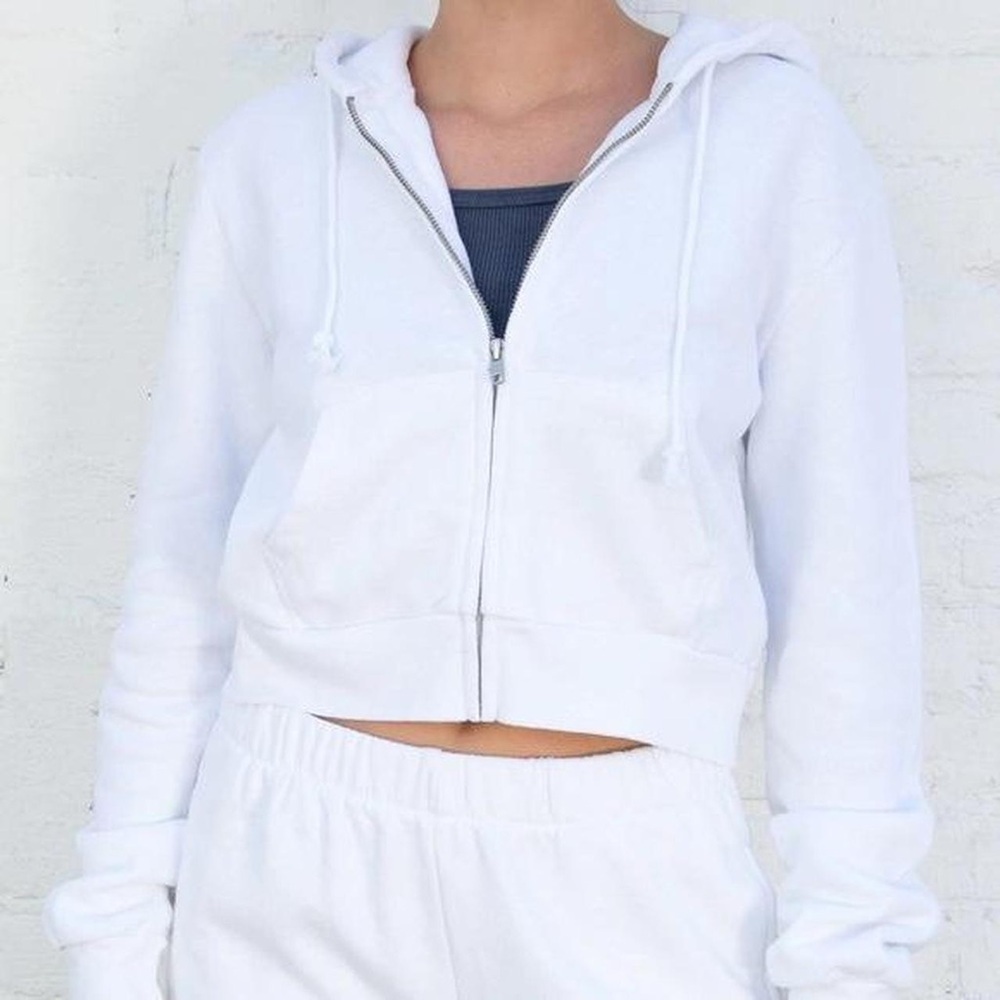 Brandy Melville White Crystal Hoodie